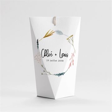 Boîte surprise mariage art champêtre - Dos de la boîte
