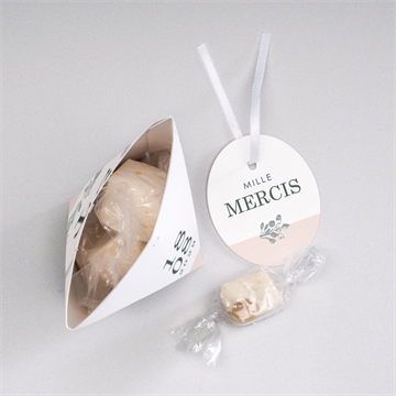 Boîte surprise mariage guirlande de fleurs - Dessus de la boîte