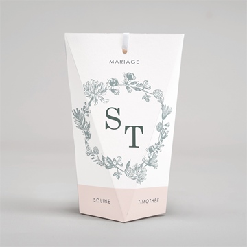 Boîte surprise mariage guirlande de fleurs - Dos de la boîte