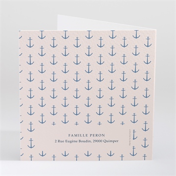 Faire-part naissance motifs marins - Dos du faire-part