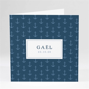 Faire-part naissance ancres et motifs