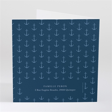 Faire-part naissance ancres et motifs - Intérieur du faire-part