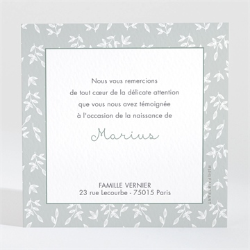 Remerciement naissance cadre photo simple