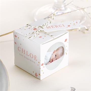 Boîte de dragées baptême subtil tressage