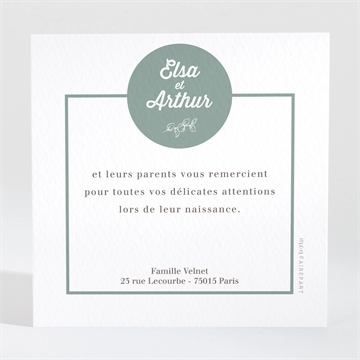 Remerciement naissance joyeuse mosaïque