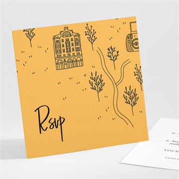 Carton réponse mariage bohême chic