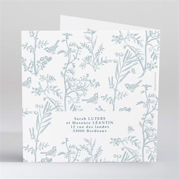 Faire-part mariage jouy exclusif - Dos du faire-part