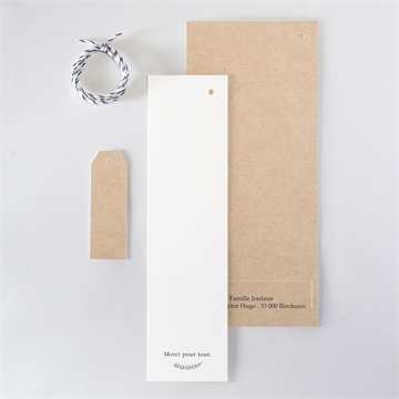 Faire-part de baptême petit programme - Dos du faire-part