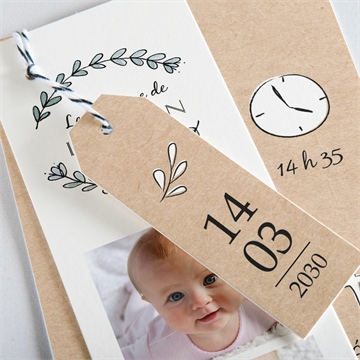 Faire-part de baptême petit programme - Détail du faire-part