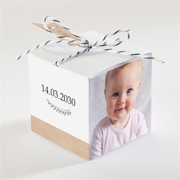 Boîte de dragées baptême petit programme - Dos de la boîte