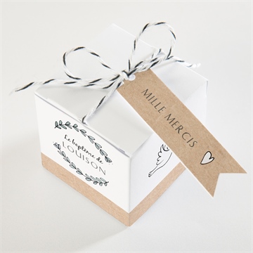 Boîte de dragées baptême petit programme - Dessus de la boîte