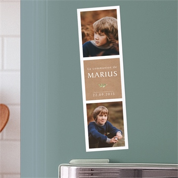 Faire-part communion illustration végétale magnet