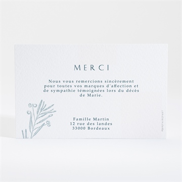 Remerciement décès recueil - Dos du faire-part