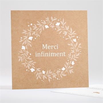 Remerciement décès gaufrage et kraft