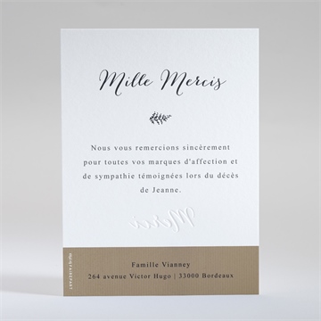 Remerciement décès faire part décès photos - Dos de la carte