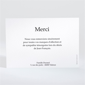 Remerciement décès songes - Dos du carton