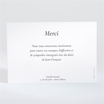 Remerciement décès oraison - Dos du carton