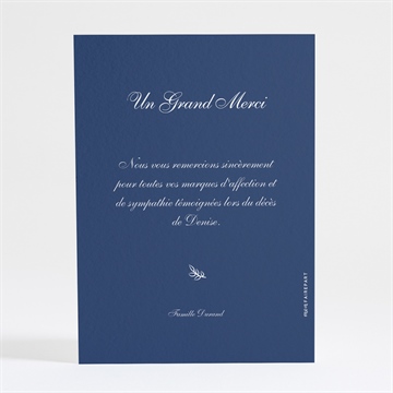Remerciement décès douceur et harmonie - Dos de la carte