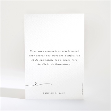 Remerciement décès tant de souvenirs - Dos de la carte