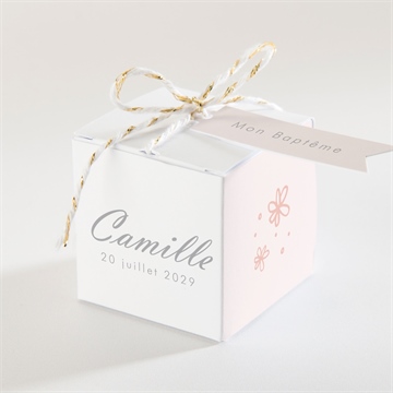 Boîte de dragées baptême mon petit marque page