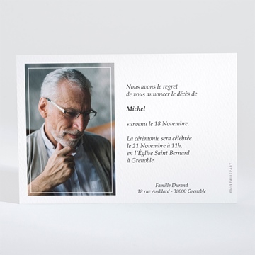 Faire-part décès beau portrait magnet