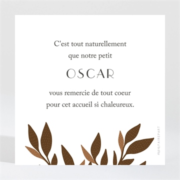 Remerciement naissance valse citronnée - Dos de la carte