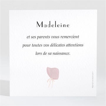 Remerciement naissance son petit look - Dos de la carte