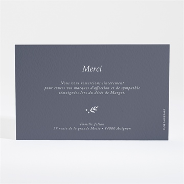 Remerciement décès belle nostalgie - Dos de la carte