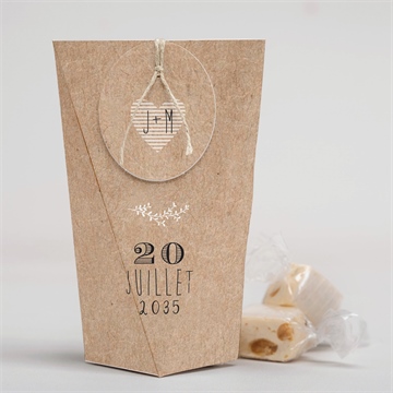 Boîte surprise mariage kraft en folie magnet