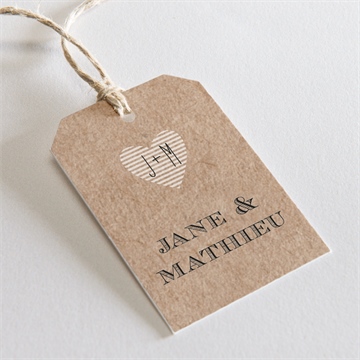 Etiquette mariage kraft en folie magnet