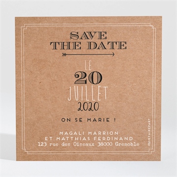 Save the Date mariage kraft vintage magnet