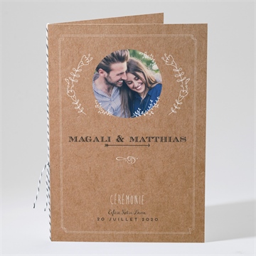 Livret de messe mariage kraft vintage magnet