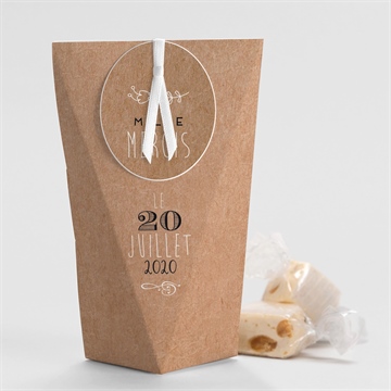 Boîte surprise mariage kraft vintage magnet