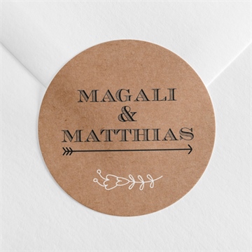 Sticker mariage kraft vintage magnet
