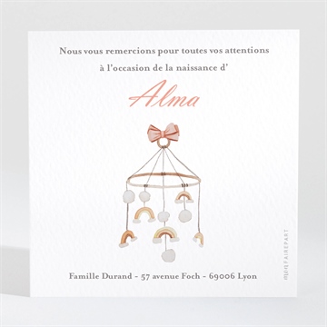 Remerciement naissance joli petit mobile
