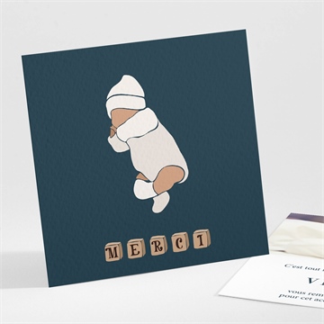 Remerciement naissance petits cubes vintage