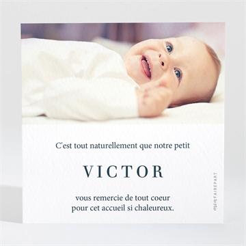 Remerciement naissance petits cubes vintage - Dos de la carte