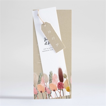 Faire-part mariage notre bouquet champêtre