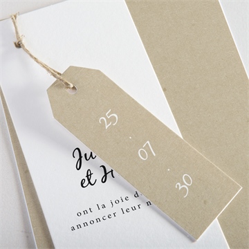 Faire-part mariage notre bouquet champêtre - Détail du faire-part