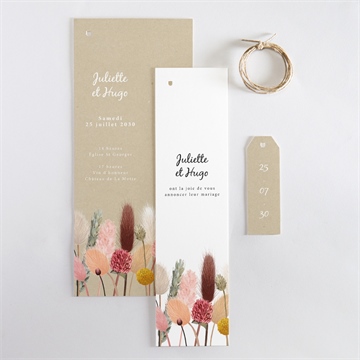 Faire-part mariage notre bouquet champêtre - Vue d'ensemble