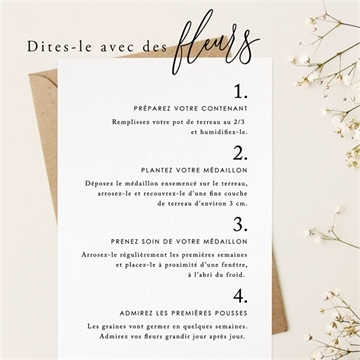 Faire-part mariage semer notre amour - Mode d'emploi