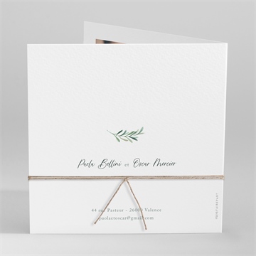 Faire-part mariage semer notre amour - Dos du faire-part