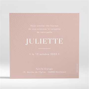 Faire-part naissance follement - Dos du faire-part