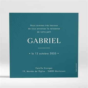 Faire-part naissance son petit portrait - Dos du faire-part