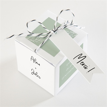 Boîte de dragées mariage beauté à fleurir - Dessus de la boîte