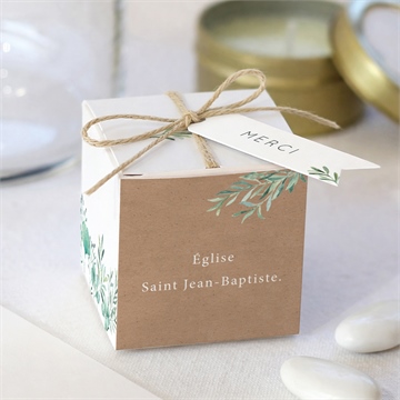 Boîte de dragées mariage let our love grow ! magnet