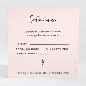 Carton réponse mariage dites-le avec des fleurs