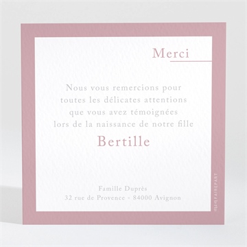 Remerciement naissance cultivons notre bonheur - Dos de la carte