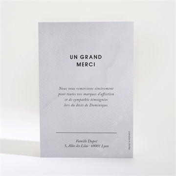 Remerciement décès hommage - Dos de la carte