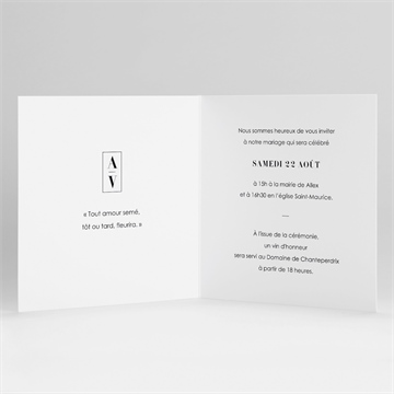 Faire-part mariage so nature ! - Intérieur du faire-part